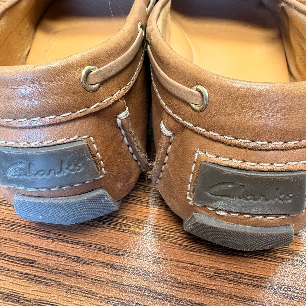 Clarks Brown Leather Bow-Accent Driving Loafers 8 - Picture 5 of 6